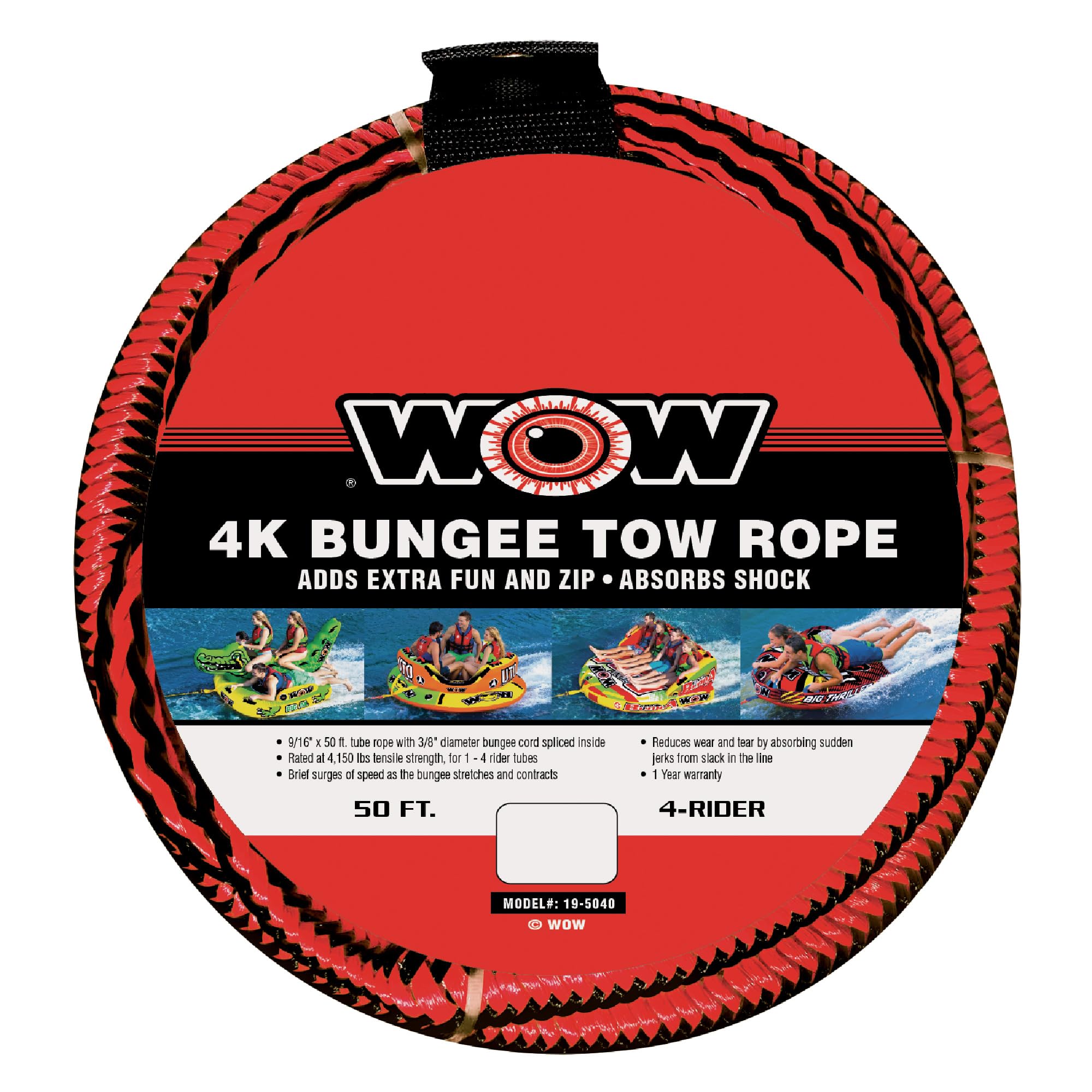 Premium Heavy-Duty WOW Sports Tow Rope - 75ft Floating Water Ski Rope with EVA Handle for Boating, Wakeboarding, Tubing - Ideal for Lakes, Rivers & Ocean Water Sports