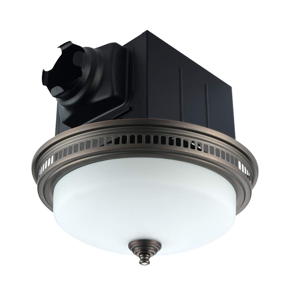 Ultra Quiet Bathroom Exhaust Fan with LED Light & Nightlight - 110CFM Ventilation, 1.5 Sone, Bronze Finish - 3 Year Warranty - Perfect for Home Bathrooms, Basements & Laundry Rooms