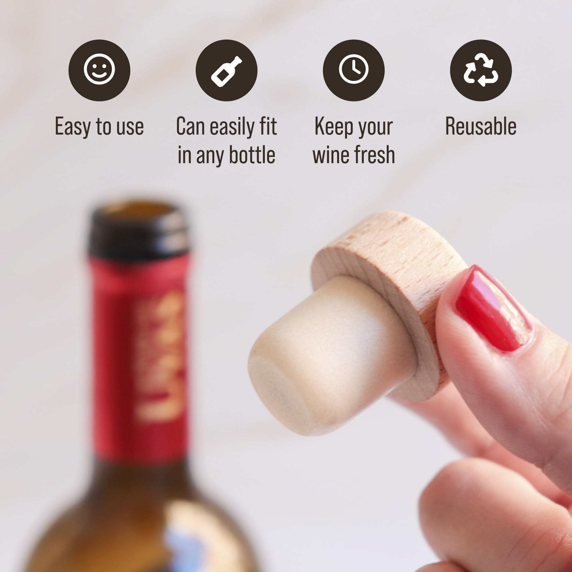 Personalized Engraved Wooden Wine Bottle Stoppers - Custom Wedding Gifts Set, Housewarming Present, Party Favors in Bulk - Perfect for Weddings, Anniversaries, New Home Celebrations & Wine Tasting Events (Couple Figures Design)