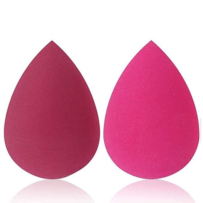 Professional Makeup Sponge Beauty Blender for Flawless Foundation & Concealer Application - Soft Pink Makeup Sponge Puff (Pack of 2) - Perfect for Liquid, Cream & Powder Cosmetics | Home & Travel Use