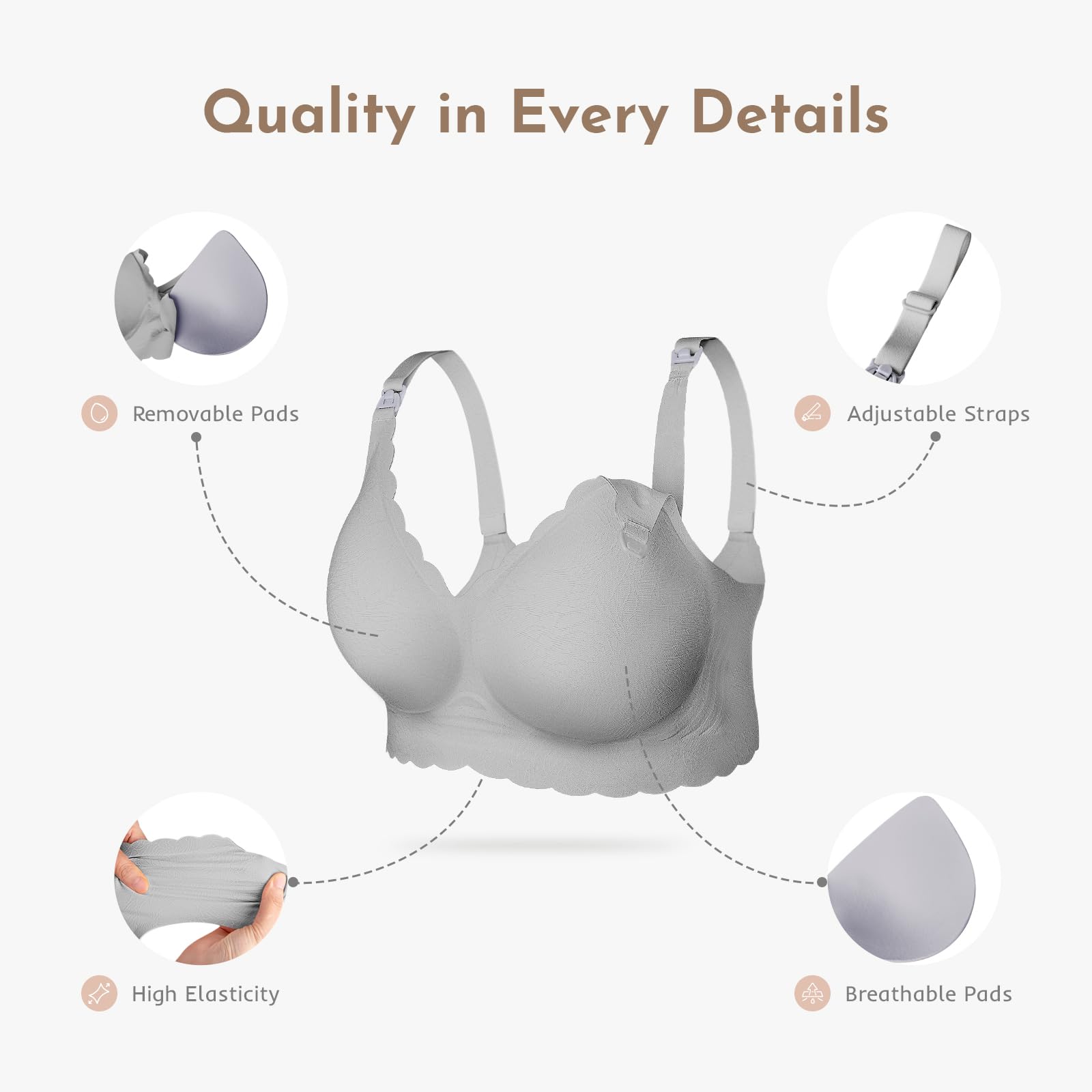Seamless Nursing Bras for Breastfeeding - Ultra Comfort Maternity Bra for Women, Natural Shape Pregnancy Support - Perfect for Daily Wear, Night Nursing & Postpartum Recovery