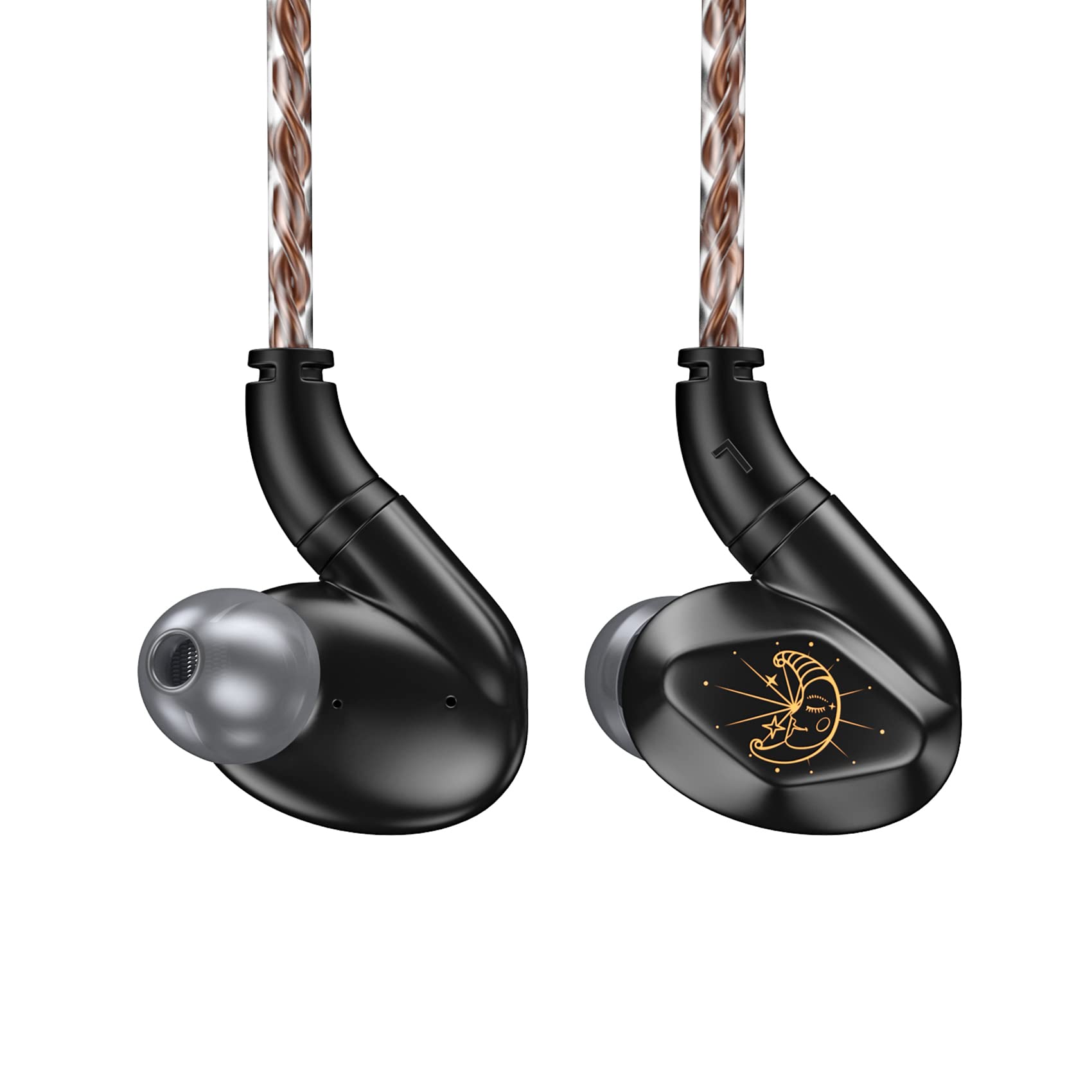 Blon Z200 Wired Earbuds - Professional In-Ear Monitor Headphones with 10mm Carbon Diaphragm, Zinc Alloy Build, Noise Reduction & Volume Control (Black with Mic) - Perfect for Music, Gaming & Calls on Phone/Laptop