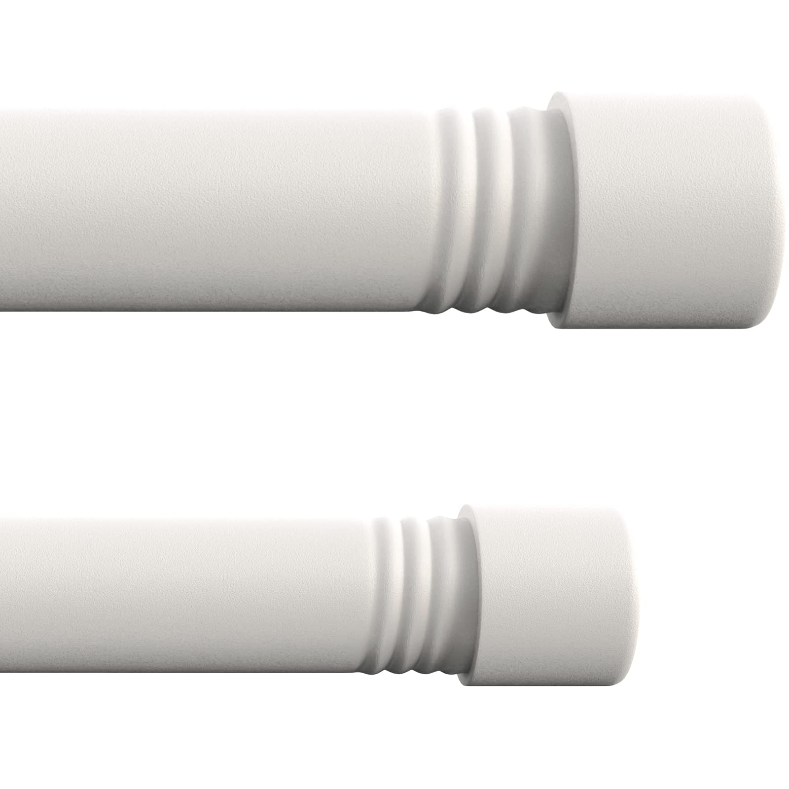 YeYeBest Adjustable Double Curtain Rods 28-48 Inch, Heavy Duty Metal Extendable Drapery Rod Set for Windows - White | Perfect for Living Room, Bedroom & Home Decor
