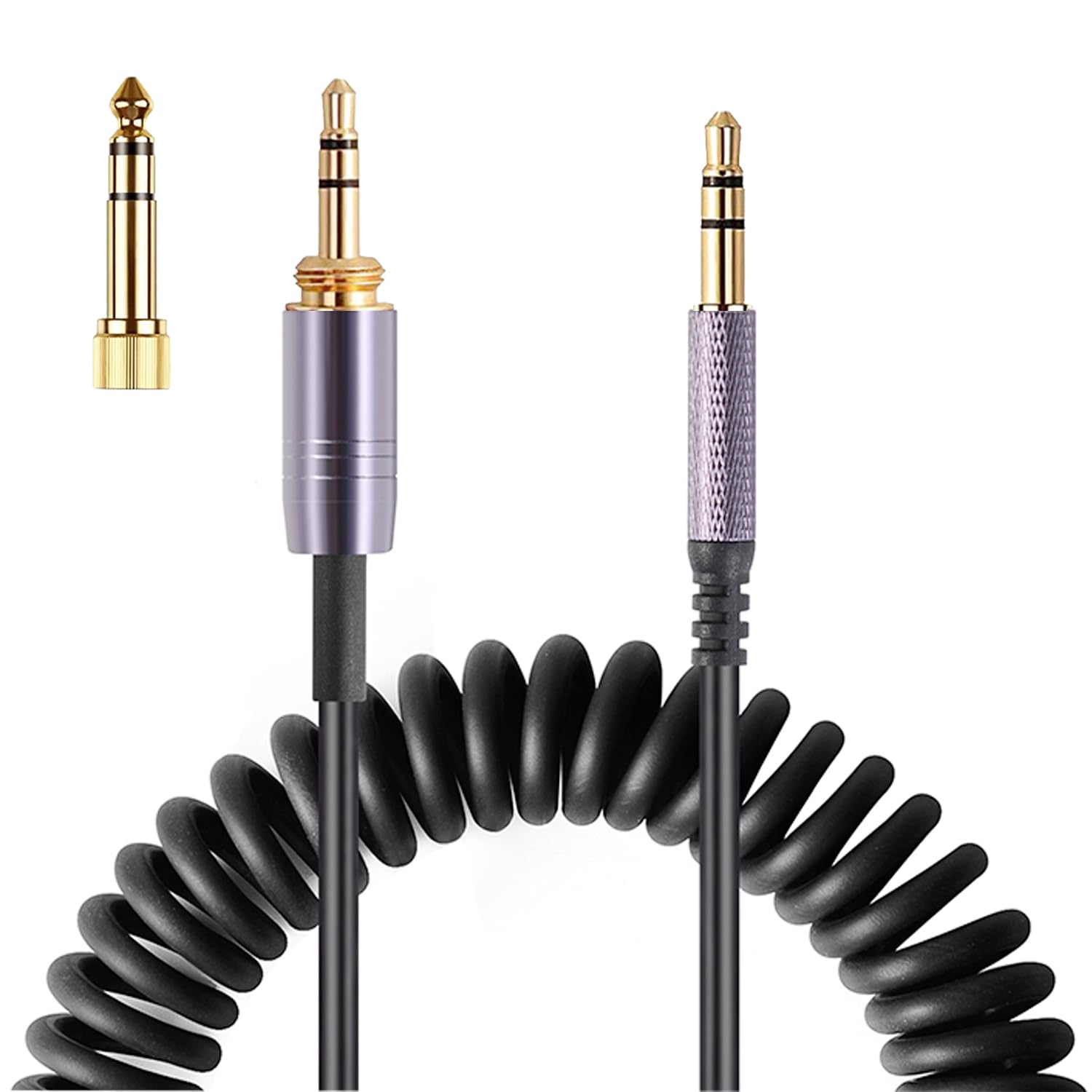 Beats Studio3 & Solo3 Replacement Audio Cable with Mic & Volume Control - 8ft Coiled 3.5mm Aux Cable for Wireless Headphones, PS5, Xbox One - Perfect for Gaming, Music & Home Entertainment