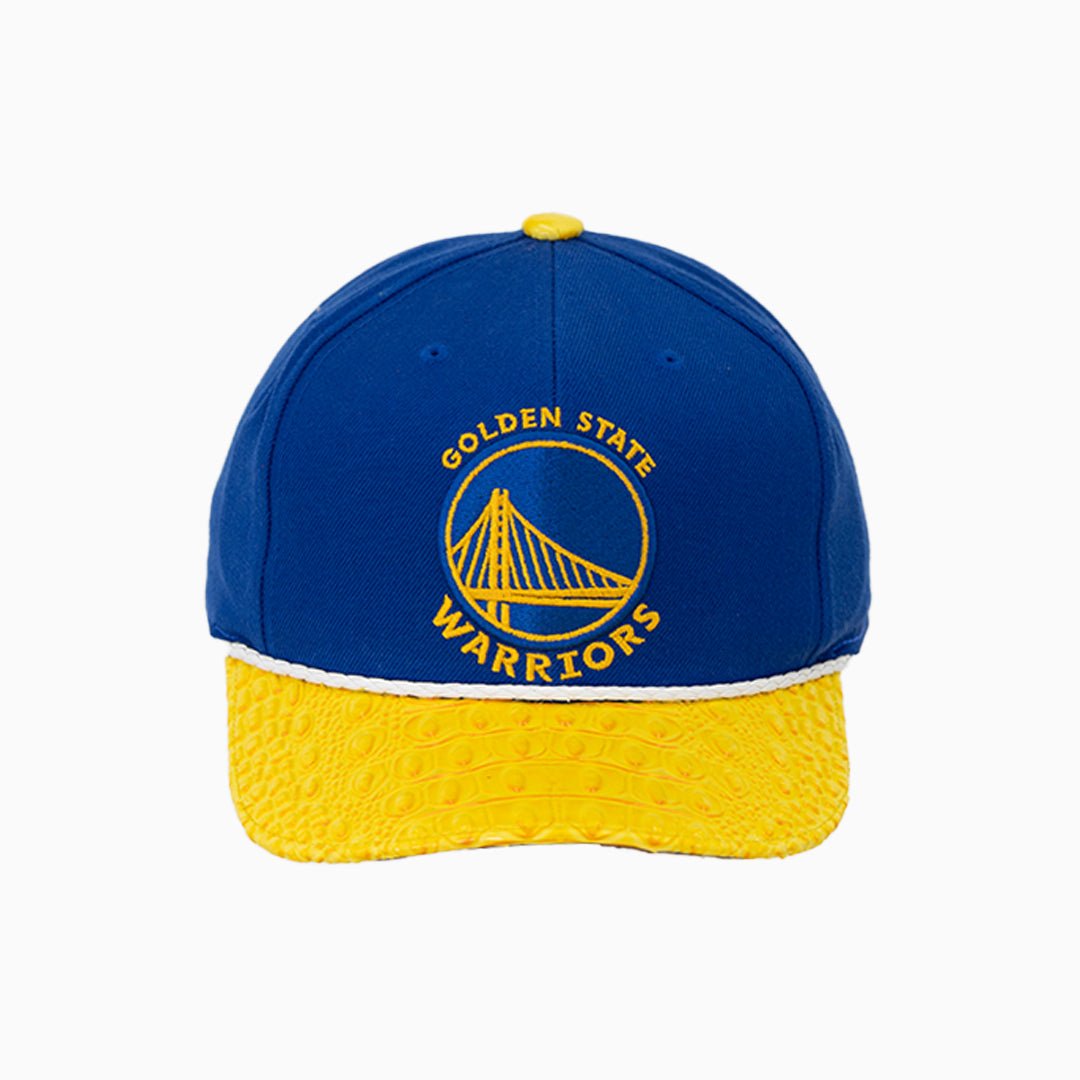 Breyer's Buck 50 Golden State Warriors Snapback Hat with Genuine Leather Visor - Perfect for NBA Games, Streetwear Fashion & Sports Fans