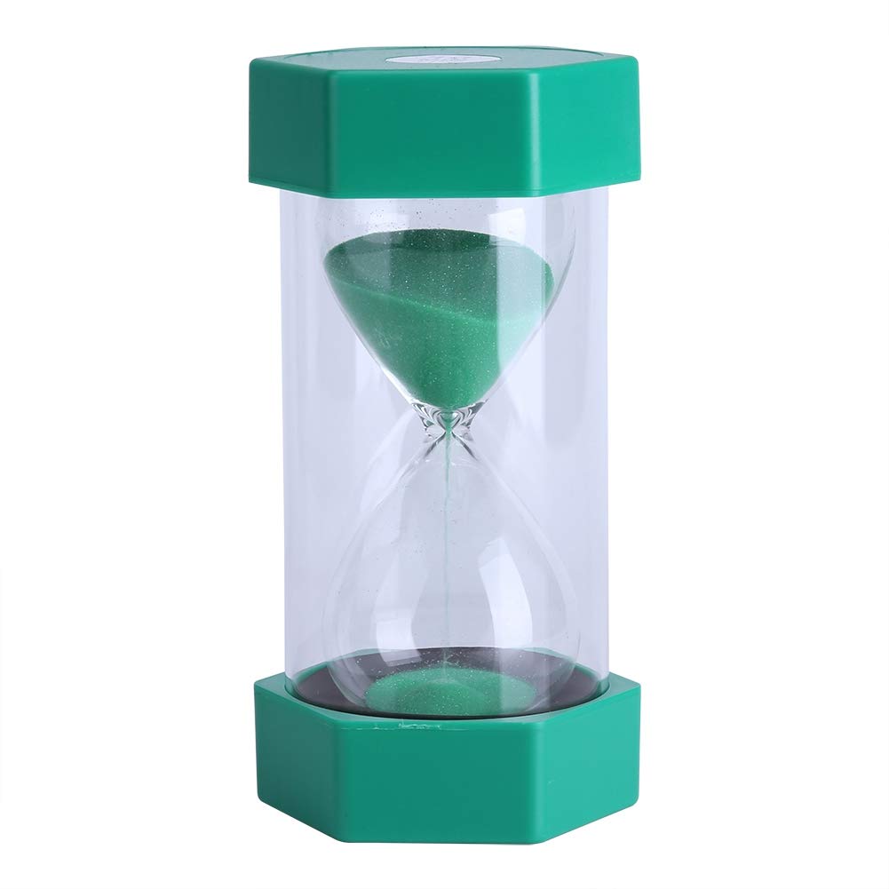 Colorful 10-Minute Sand Timer Hourglass - 3/10/20/30/60 Minute Options for Home, Office, School Decor & Games | Perfect for Classroom Activities, Cooking Timer, Board Games & Stress Relief (Green)