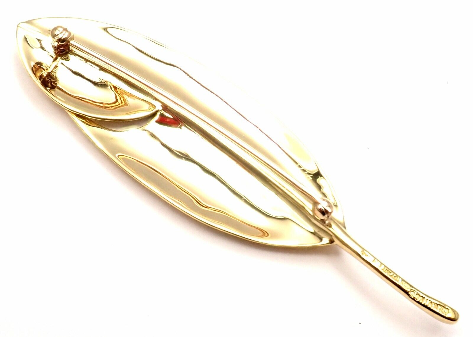 Authentic Tiffany & Co Angela Cummings 18K Yellow Gold Leaf Pin Brooch - Elegant Jewelry for Women, Perfect for Weddings, Parties & Special Occasions