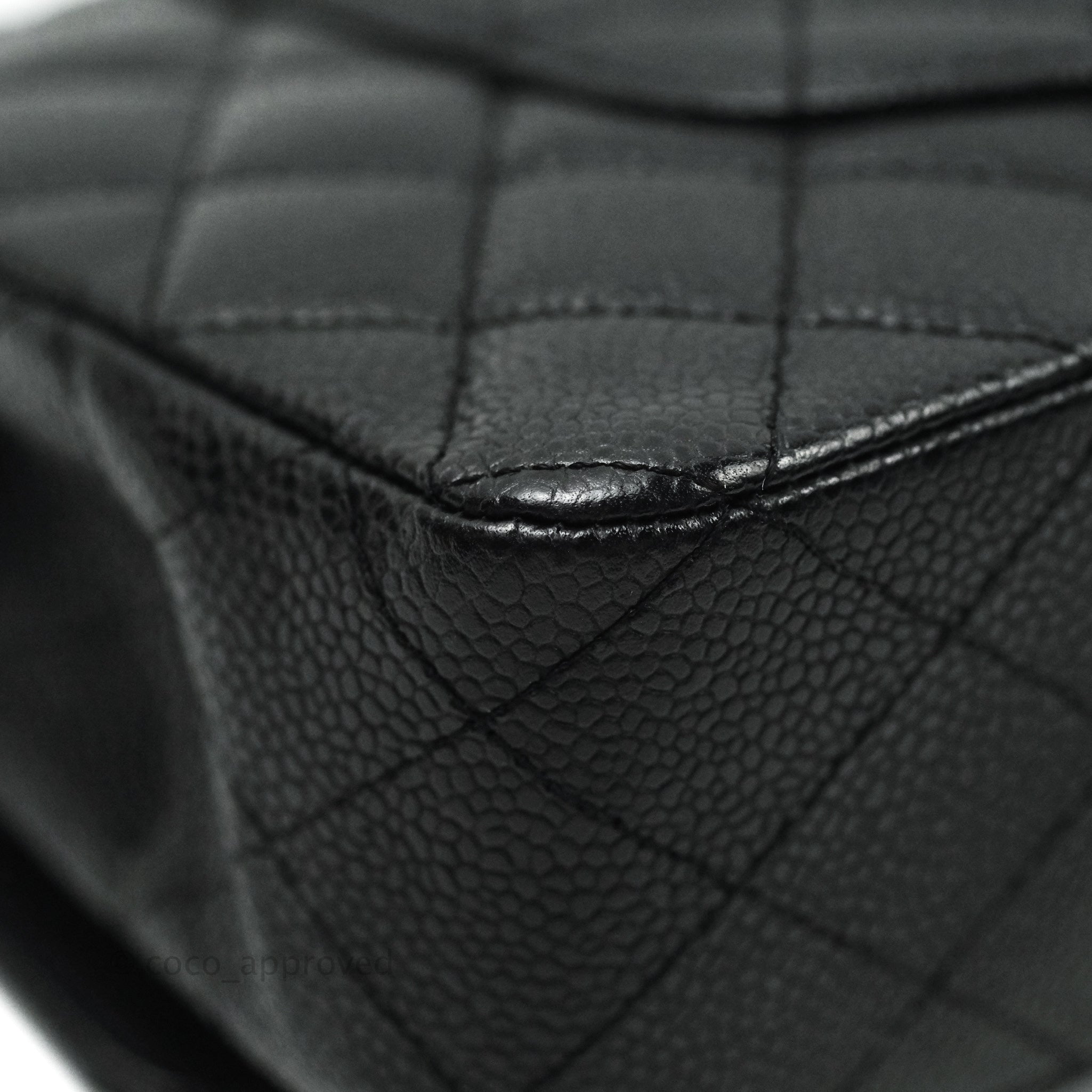 Chanel Classic Medium Double Flap Bag Black Caviar Leather with Silver Hardware - Luxury Designer Handbag for Women, Perfect for Work, Evening & Special Occasions