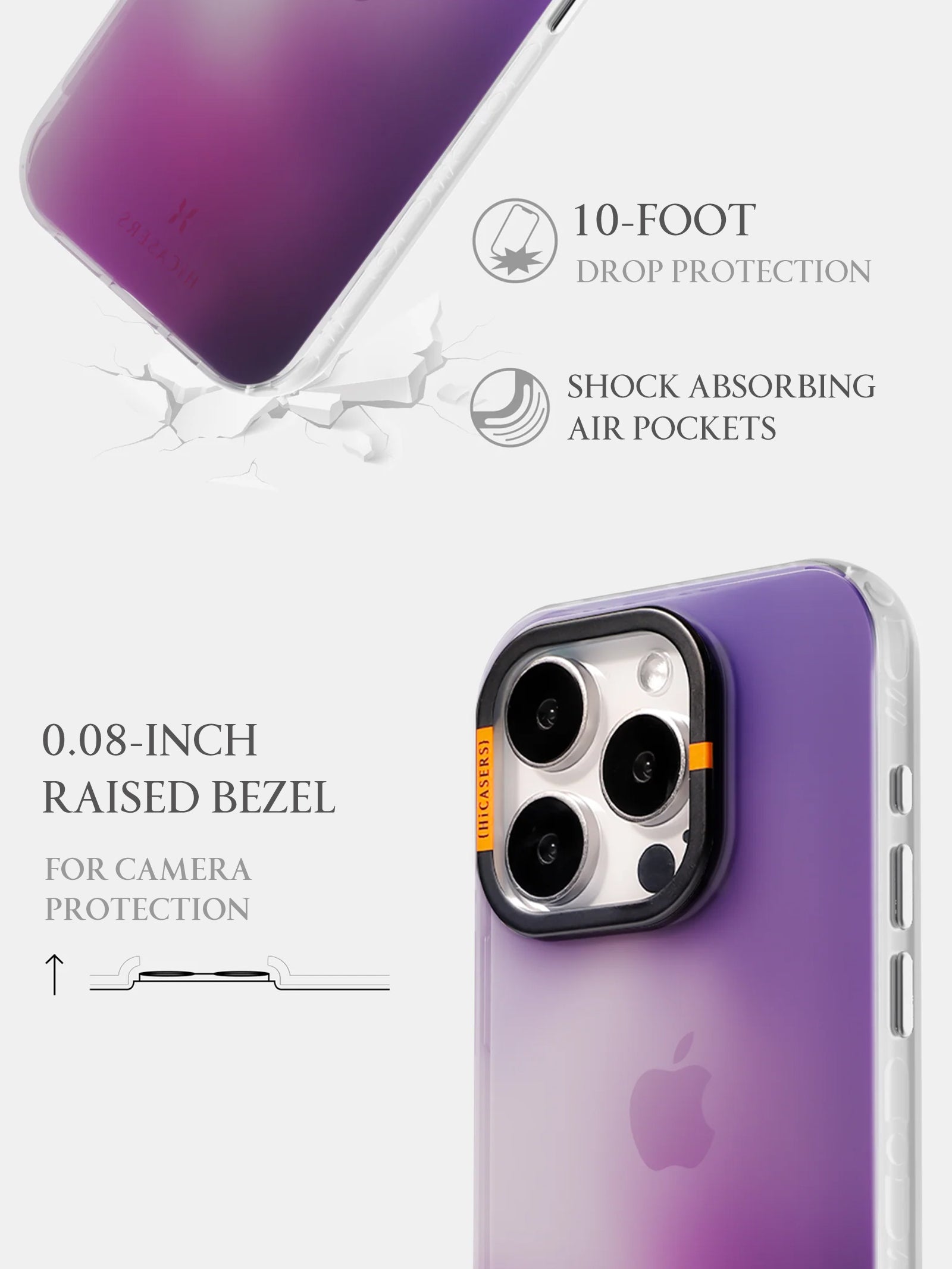 Sky Gradient Iridescent Phone Case - Lilac Purple Shimmering Protective Cover for iPhone & Samsung | Perfect for Everyday Use, Travel & Gift Giving