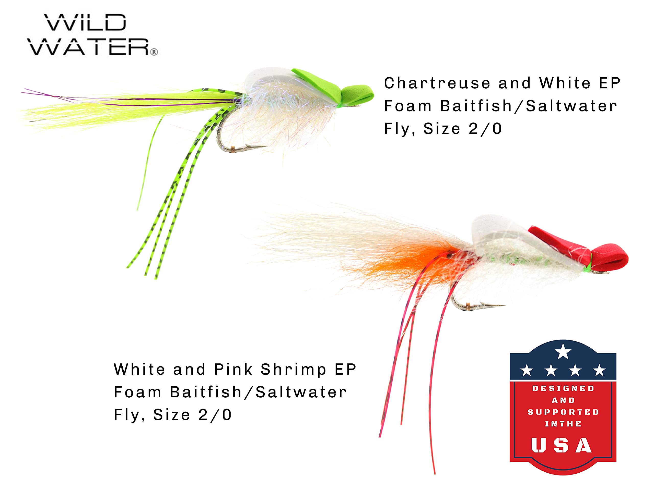 Wild Water EP Top Water Baitfish Fly Fishing Lure Assortment - 12 Saltwater & Freshwater Flies with 6-Section Fly Box - Perfect for Trout, Bass, and Pike Fishing in Rivers and Lakes