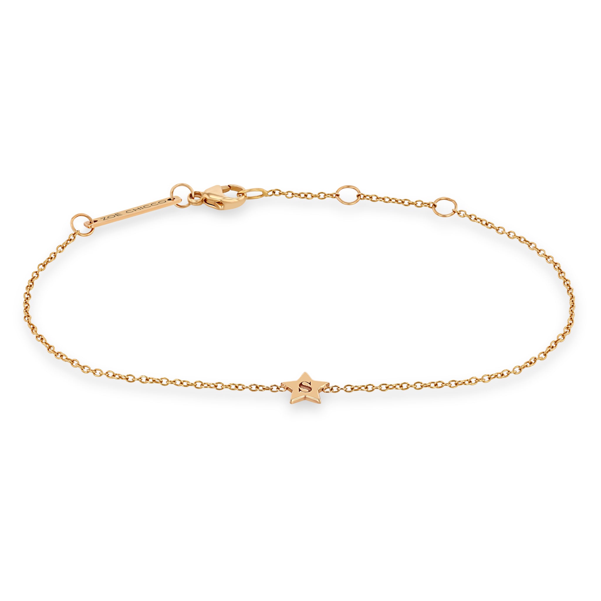 14K Gold Initial Star Bracelet for Women - Personalized Name Letter Charm Bracelet - Elegant Dainty Jewelry Gift for Her - Perfect for Birthdays, Anniversaries & Special Occasions