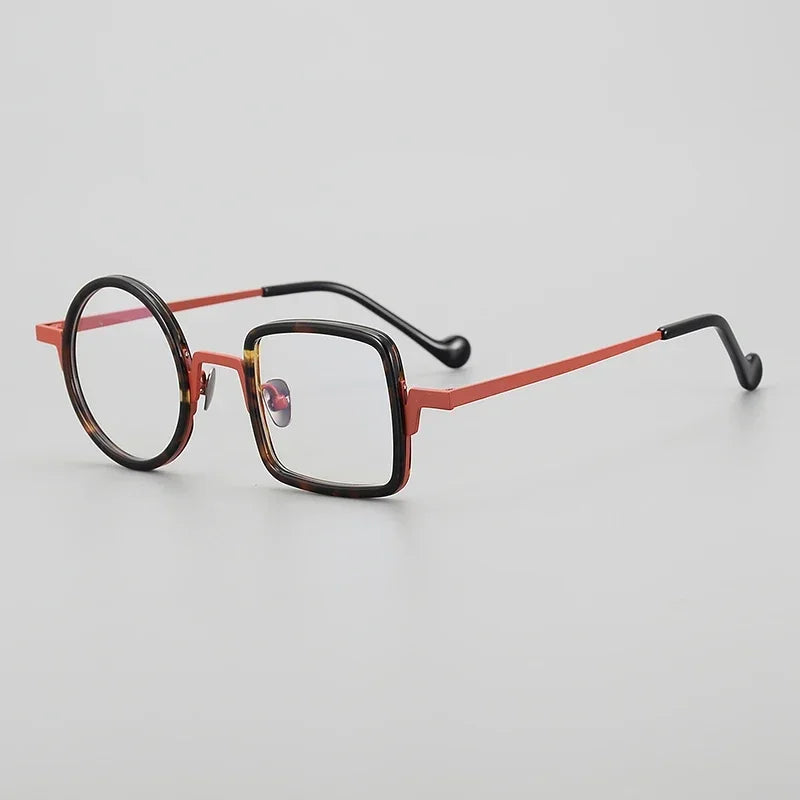 Stylish Unisex Full Rim Square & Round Titanium Acetate Eyeglasses Frame 493100 - Lightweight Durable Glasses for Work, Reading & Fashion Accessories