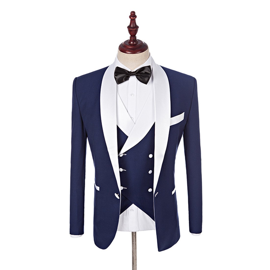 Men's Casual Floral Weave 1-Button Slim Fit Tuxedo Suit - 3 Piece Wedding Groomsmen Attire Set | Perfect for Weddings, Proms & Formal Events