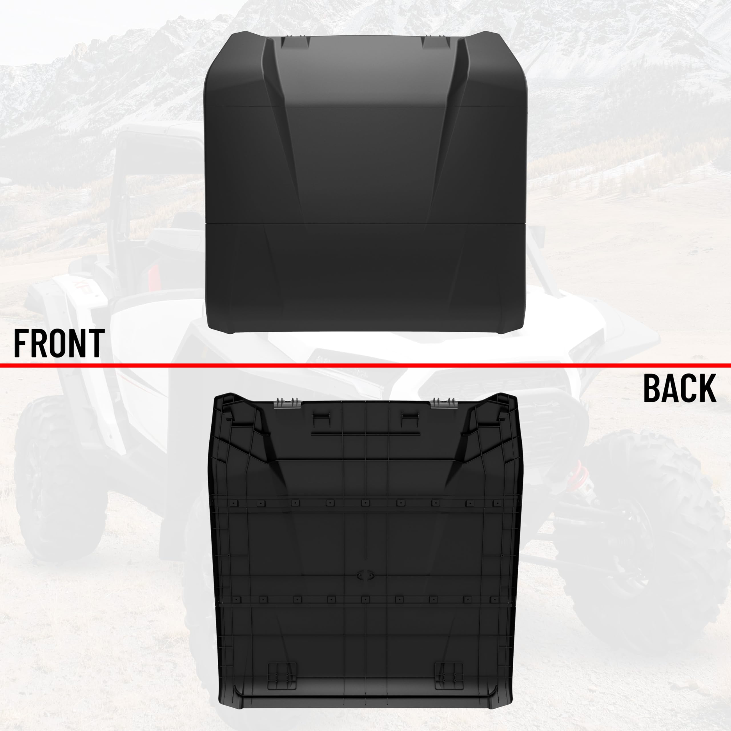 2024-2025 Polaris RZR XP 1000 Hard Plastic Roof Top - 3-Piece Dustproof Poly Roof with Sun Visor | Off-Road Accessories for UTV & Side-by-Side | Perfect for Desert, Trail & Mud Riding (Part# 2884553)