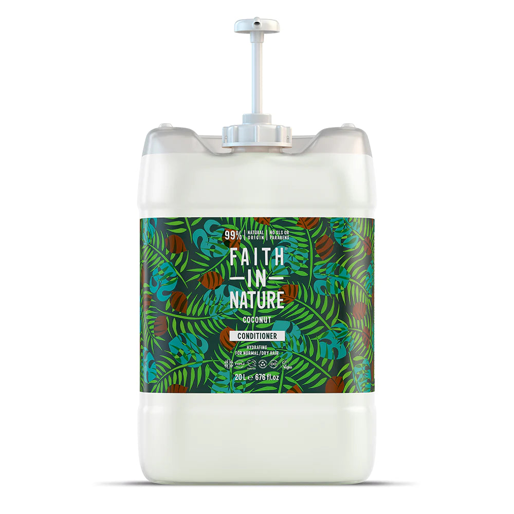 Faith In Nature Coconut Conditioner 20L - Hydrating & Nourishing Hair Care for Dry & Damaged Hair - Perfect for Salon, Home & Travel Use