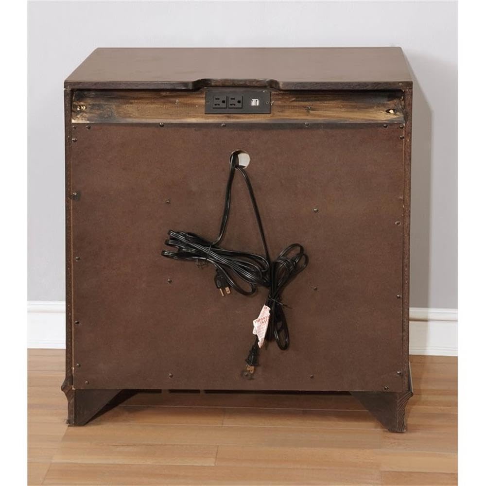 BOWERY HILL 3-Drawer Transitional Solid Wood Nightstand in Brown - Stylish Bedroom Furniture for Small Spaces & Modern Home Decor