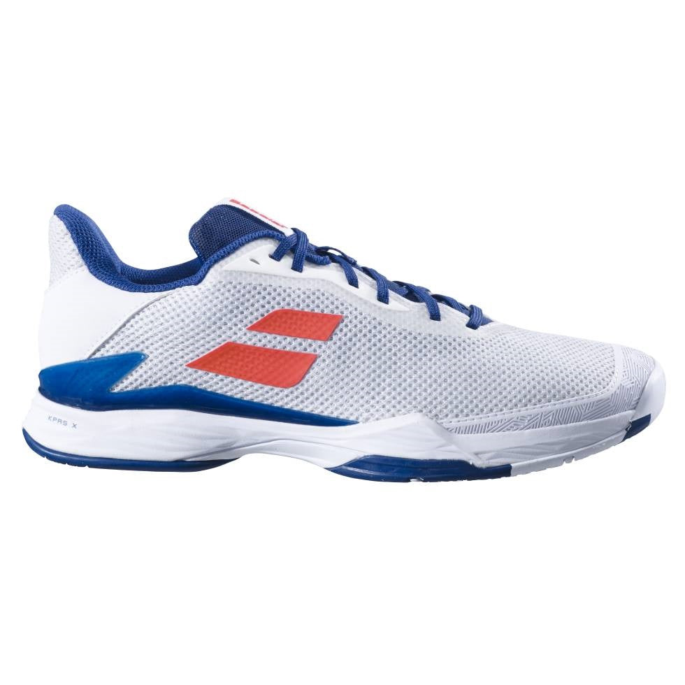 Babolat Jet Tere AC Men's Tennis Shoes - White & Blue | Lightweight Performance Court Shoes for Men | Perfect for Tennis, Pickleball & Casual Wear
