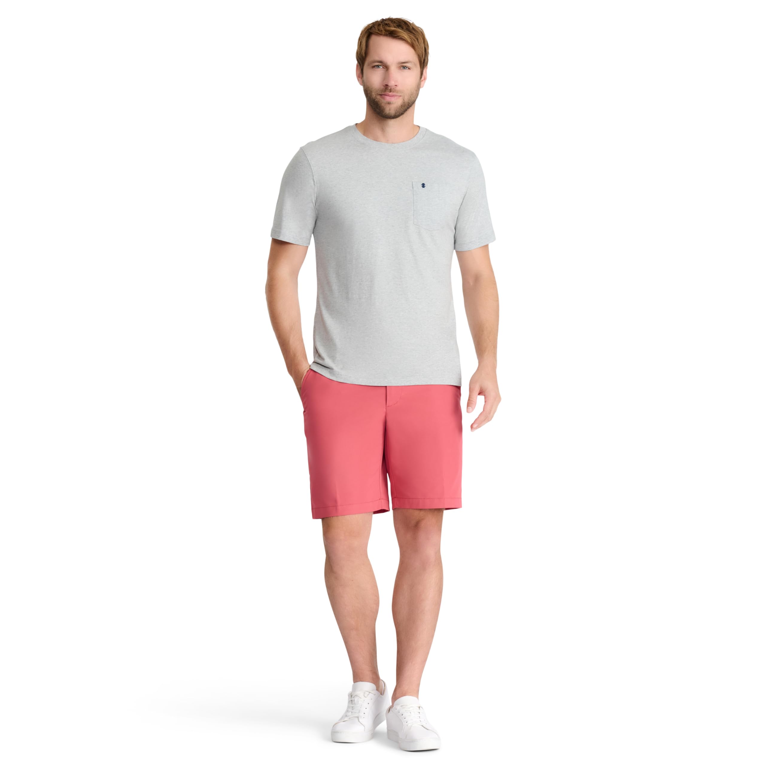 IZOD Men's Saltwater Soft Wash Pocket Crew T-Shirt - Comfortable Casual Short Sleeve Tee for Beach, Fishing & Outdoor Activities