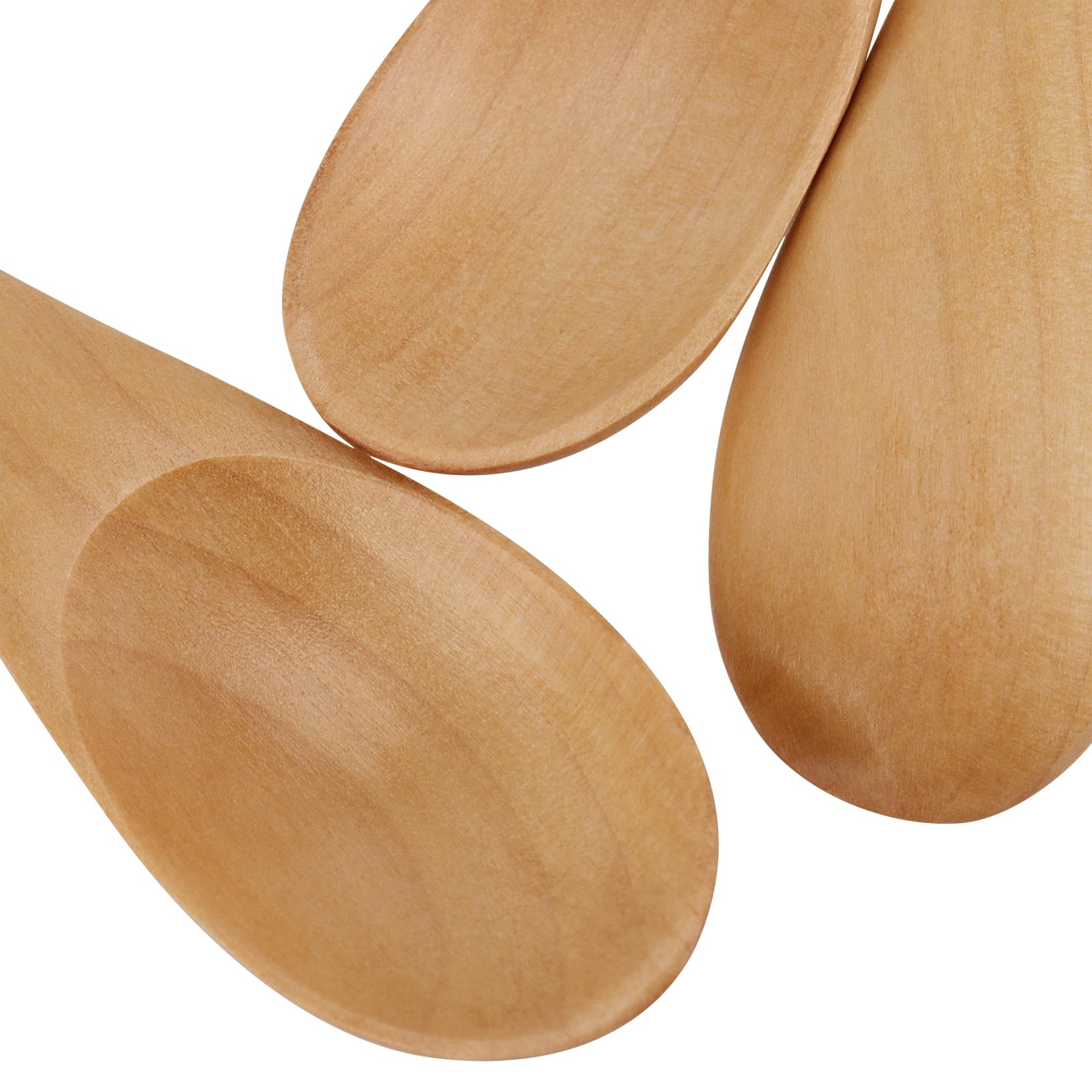 HAKZEON 20-Pack 2.76 Inch Mini Wooden Salt Scoops - Small Wooden Spoons for Spice Jars, Short Handle Salt Spoon, Tiny Wooden Spice Scoops for Loose Tea, Candy & Coffee - Perfect for Kitchen, Baking & Tea Brewing