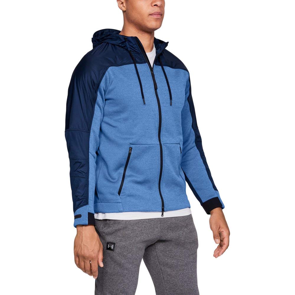 Under Armour Men's ColdGear Swacket Jacket - Lightweight Insulated Fleece-Lined Hoodie for Winter Running & Outdoor Activities