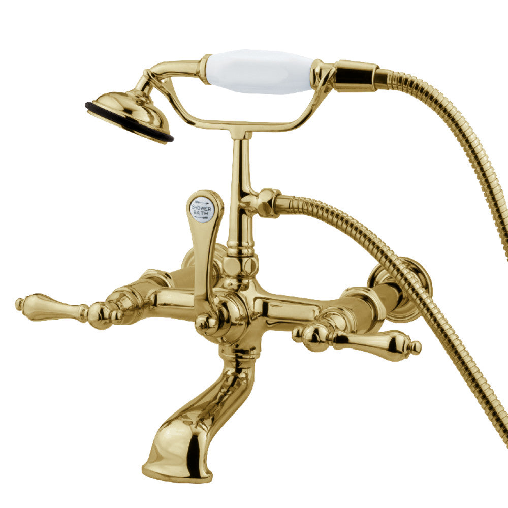 Kingston Brass CC541T8 Vintage 7-Inch Wall Mount Tub Faucet with Hand Shower - Classic Bathroom Fixture for Spa-Like Shower Experience