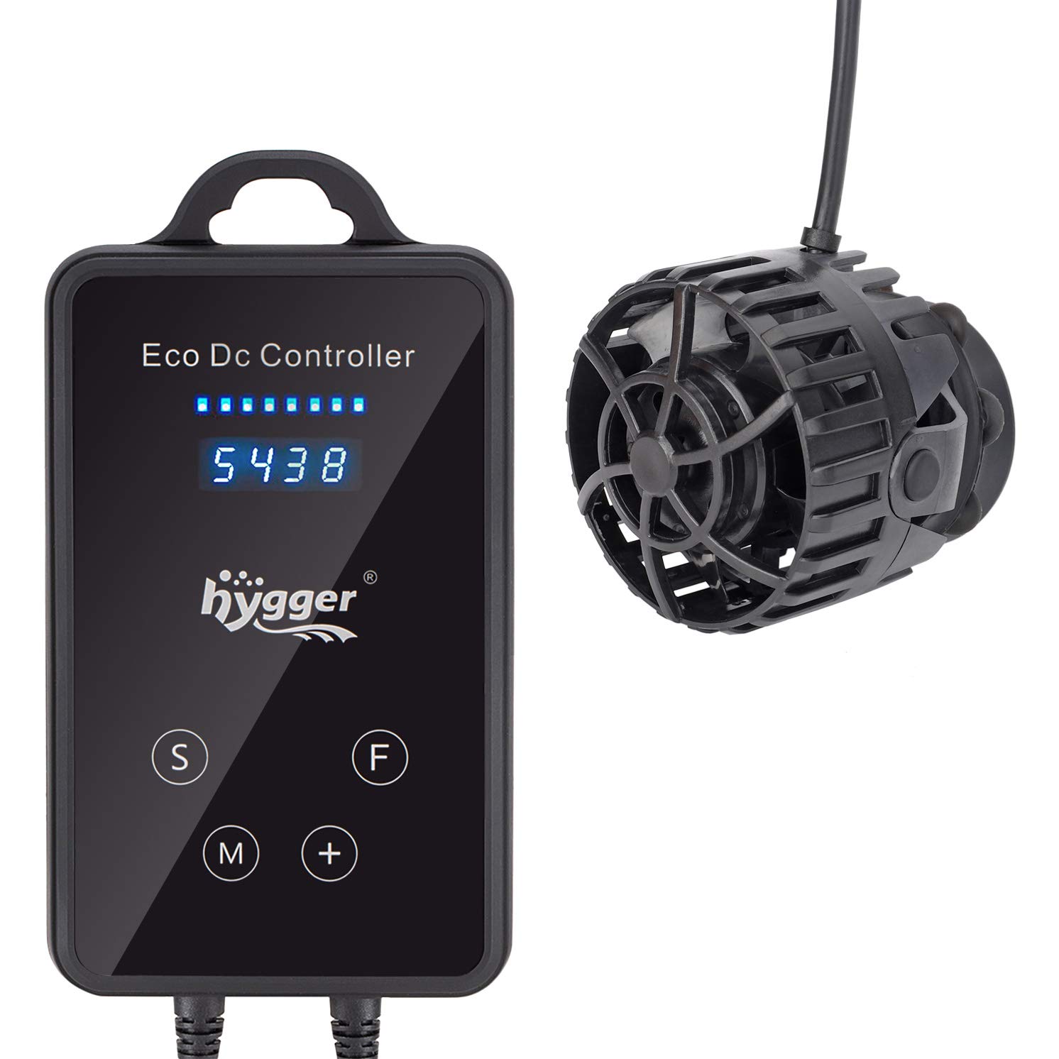 Hygger 2600 GPH Mini Wave Maker - Magnetic DC Powerhead with LED Display Controller for Saltwater & Freshwater Aquariums (26-55 Gallon) - Black | Enhances Water Circulation for Coral Reefs, Fish Tanks & Aquatic Plants