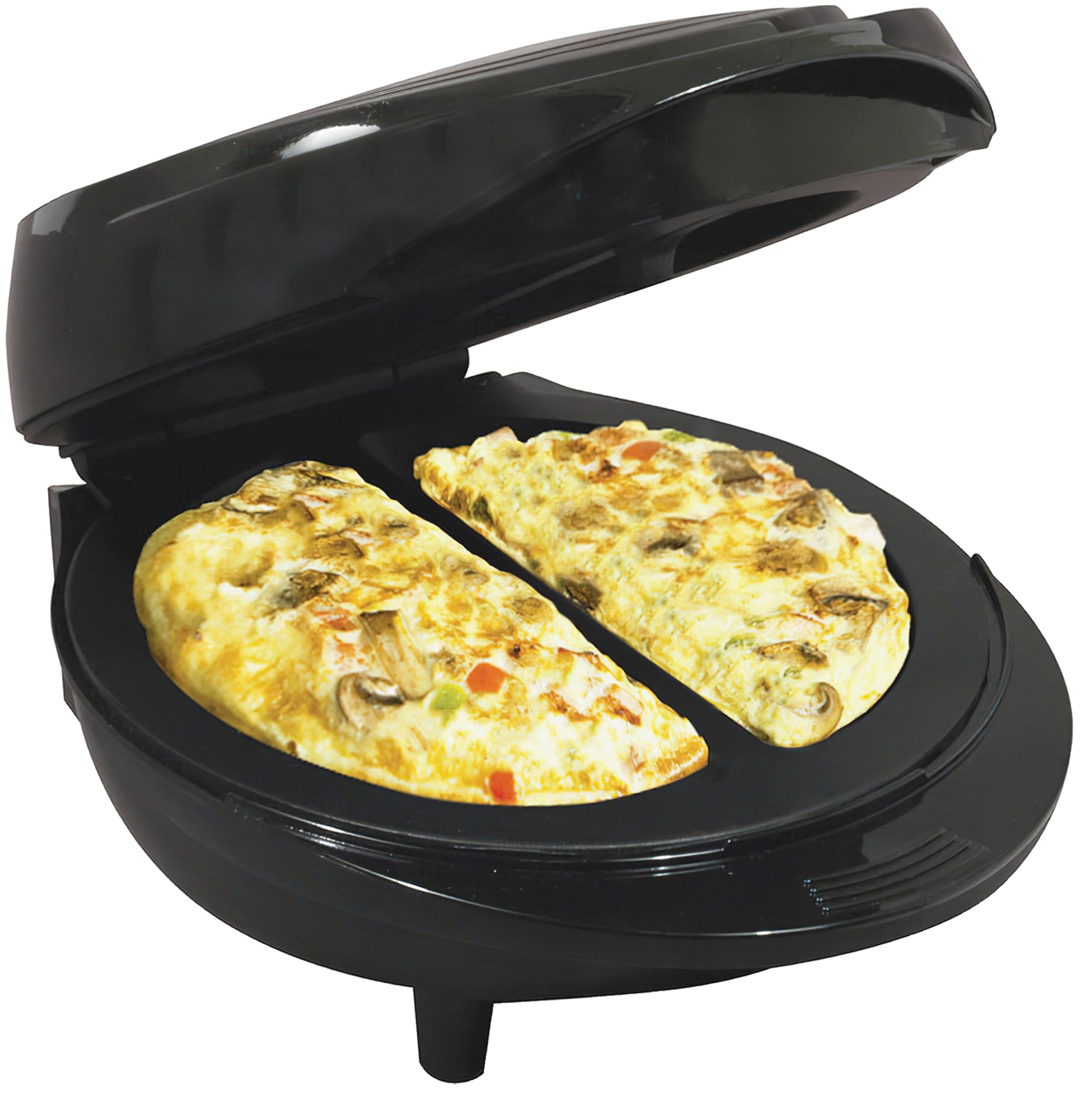 Non-Stick Electric Omelette Maker - Fast & Easy Breakfast Omelet Cooker with Lid - Perfect for Home, Office & Dorm Use (Black)