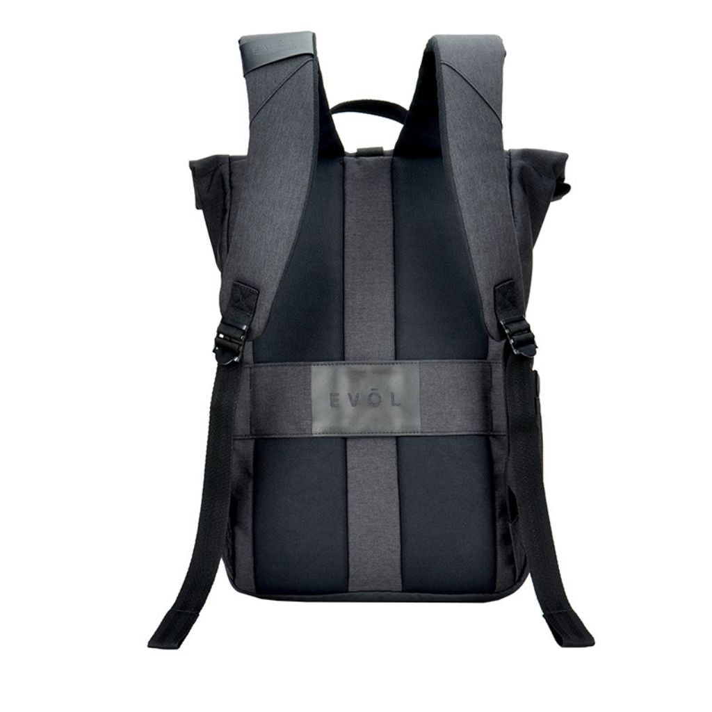 Evol Hampton 15.6 Inch Laptop Business Backpack - Durable Charcoal Grey Laptop Bag for Work, Travel & School | Fits 15-16 Inch Notebooks & Accessories