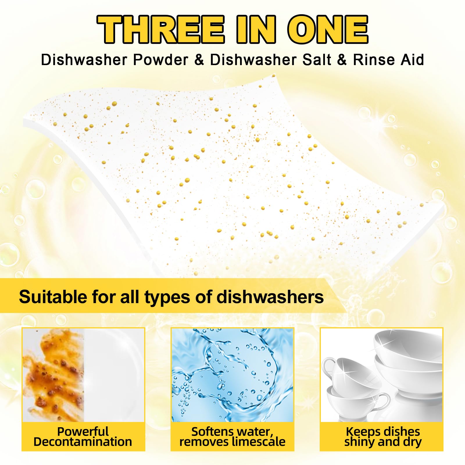 Eco-Friendly Dishwasher Detergent Sheets - 160 Loads, Plastic-Free Lemon Scented Dishwashing Soap Strips with Powerful Enzymes for Sparkling Clean Dishes | Perfect for Home, RV & Travel Use