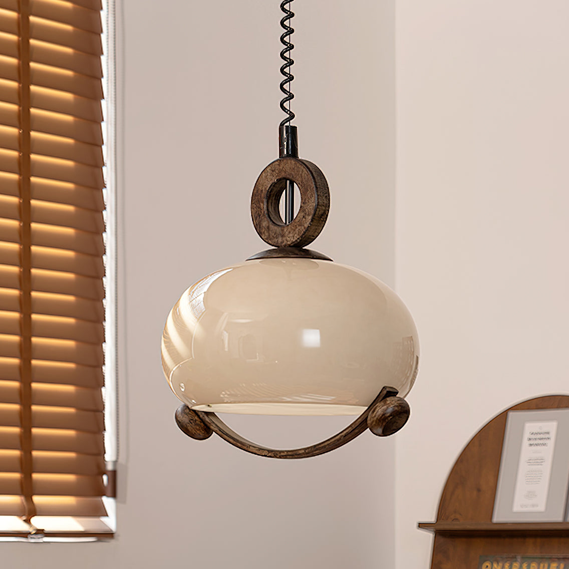 Luna Orb Pendant Lamp - Modern Glass Hanging Light Fixture for Living Room, Bedroom, Dining Room & Kitchen | Elegant Ceiling Lighting for Home Decor