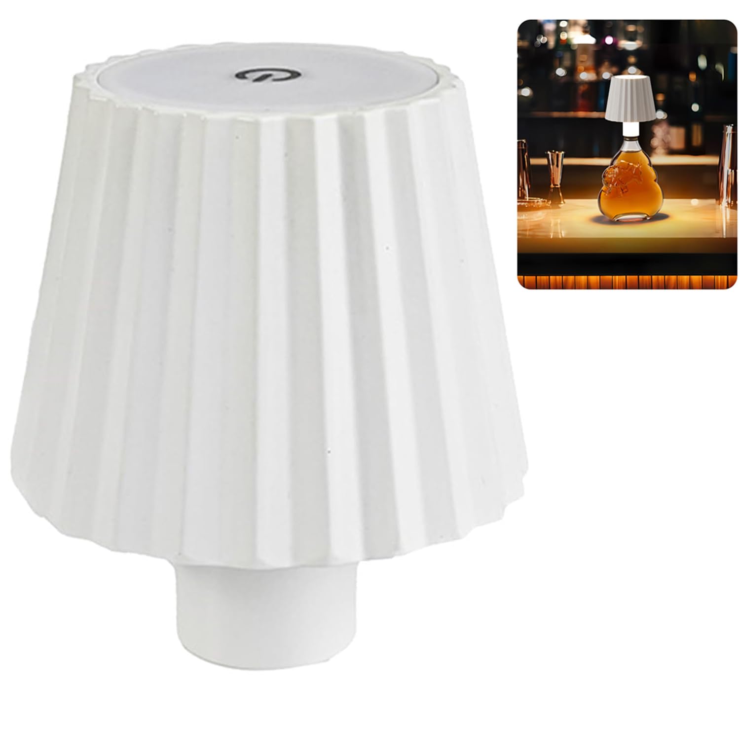 Pridola Wireless LED Bottle Lamp - USB Type-C Fast Charging, Touch Control Portable Cordless Table Lamp for Home, Bar, Restaurant Decor | Romantic Ambiance Lighting for Dinner Parties, Bedroom Night Light, Wedding Centerpiece