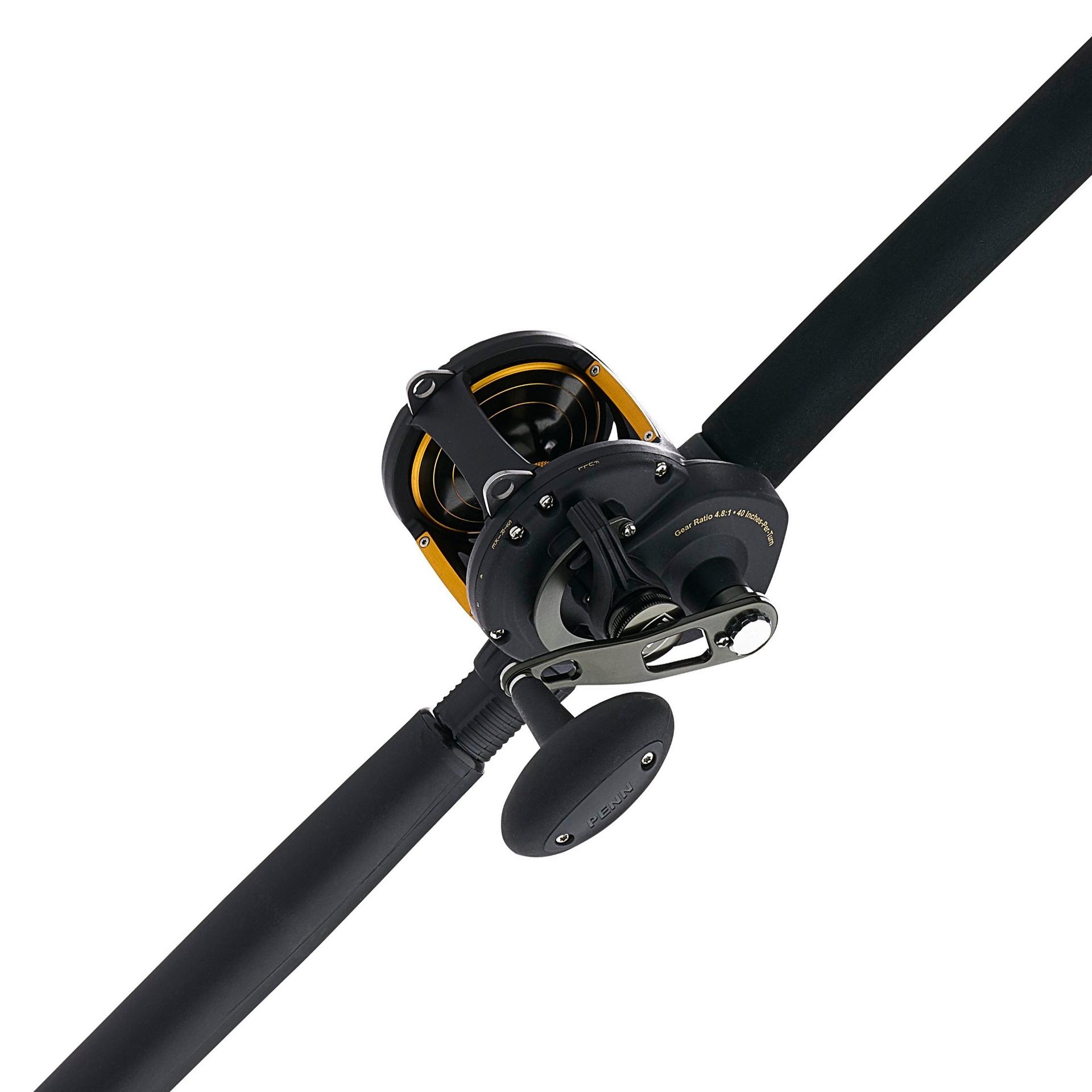 Squall® II Lever Drag Conventional Fishing Rod and Reel Combo - Saltwater & Freshwater Fishing Gear for Offshore, Inshore, and Boat Angling