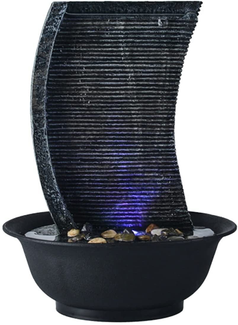 Yannaky Indoor Tabletop Water Fountain - Resin Rockery Waterfall for Home & Office Decor, Feng Shui Desktop Waterscape, Relaxing Sound for Stress Relief (Color B) - Perfect for Meditation, Yoga Spaces, and Office Workstations
