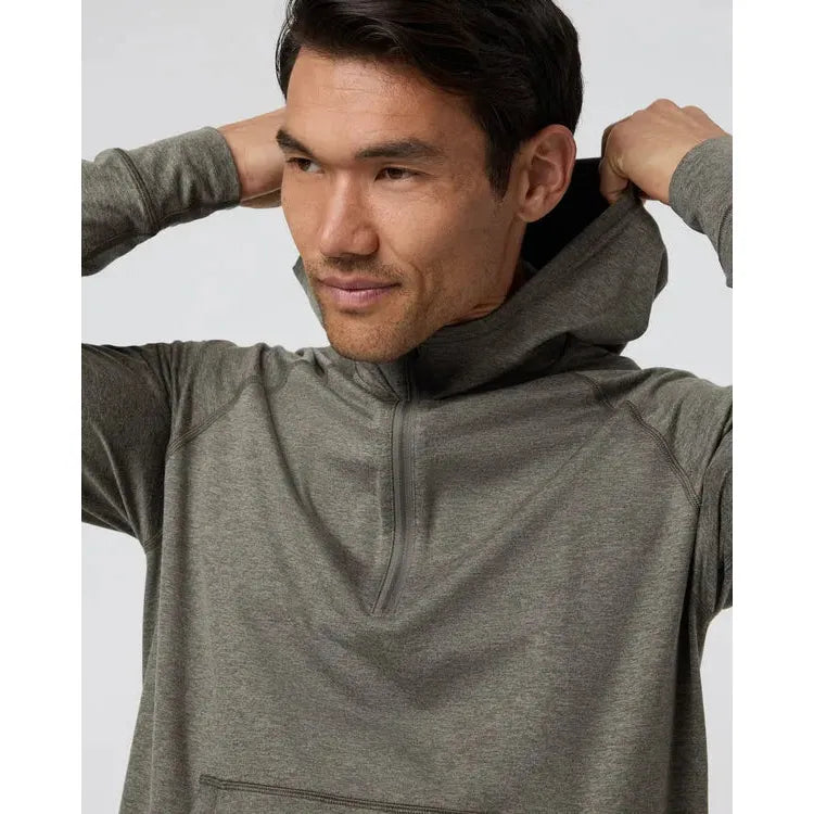 Vuori Men's Ponto Performance Half Zip Hoodie - Lightweight Athletic Pullover for Running & Gym - Breathable Workout Jacket for Men's Active Lifestyle
