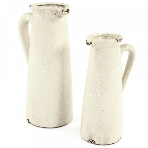 Vintage Crackle Glaze Cream Pitcher - Small Milk Jug for Coffee & Tea - Perfect for Farmhouse, Rustic, and Cottagecore Decor - Ideal for Breakfast, Afternoon Tea, and Entertaining