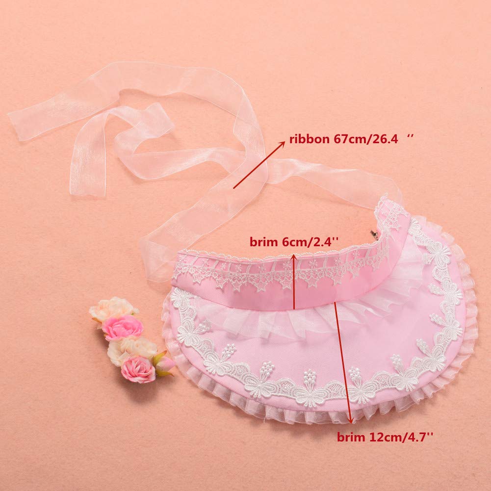 COSDREAMER Victorian Lace Sun Hat for Women & Girls - Elegant Tea Party Bonnet with Floral Design, Foldable Wide Brim Hat for Garden Parties, Weddings & Outdoor Events