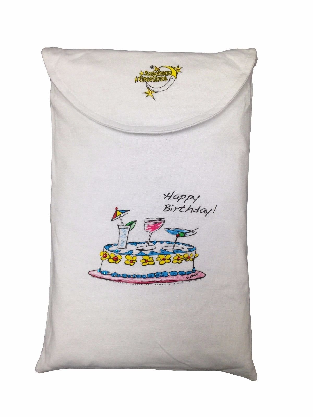 Happy Birthday! Animated Sleepshirt & Beach Cover-Up - 100% Cotton White Pajama Top for Women - Perfect for Birthday Parties, Sleepovers & Beach Vacations