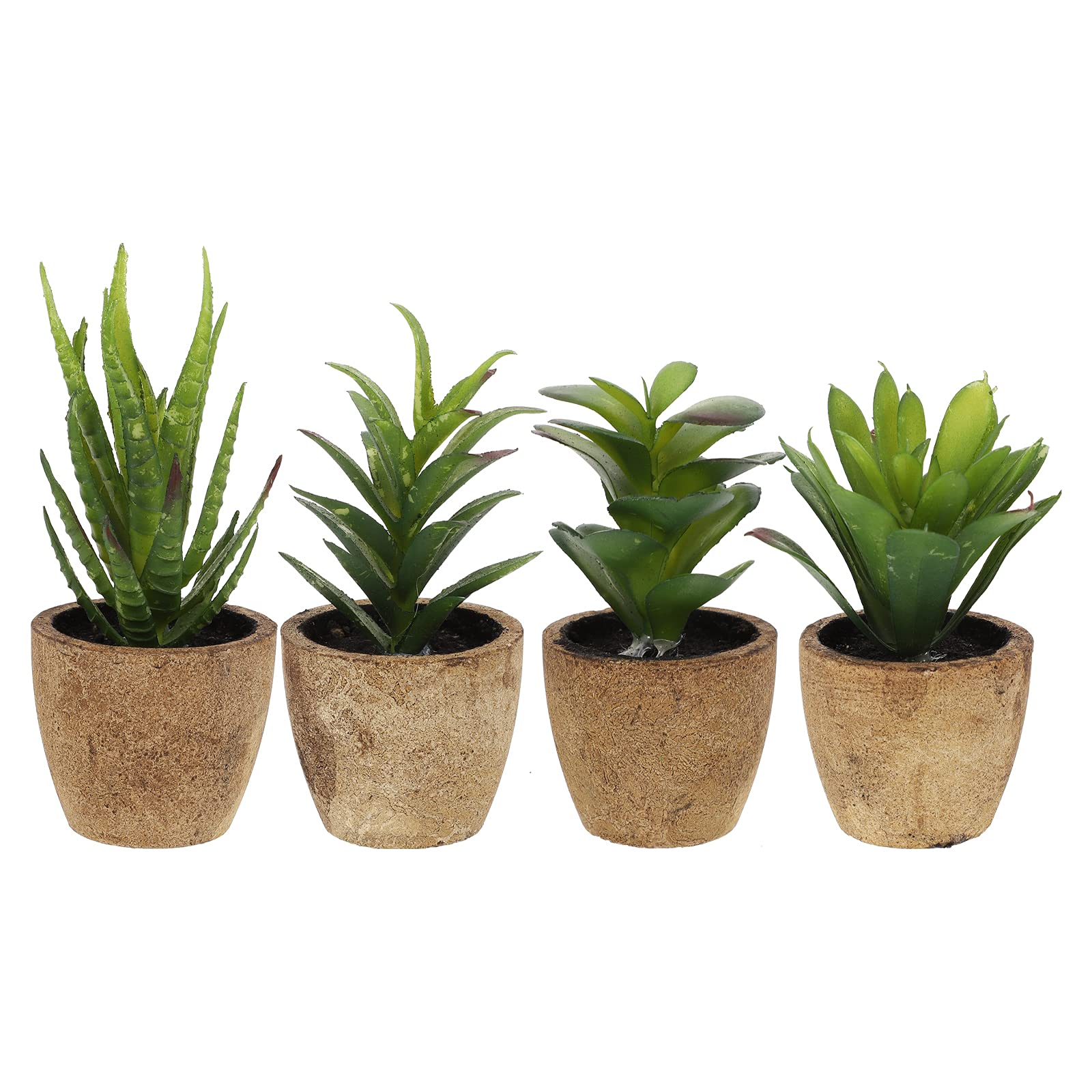 4pcs Realistic Artificial Succulent Bonsai Plants - Fake Plastic Desktop Decor for Home Office Desk, Zen Garden, Wedding Centerpiece & Shelf Decoration
