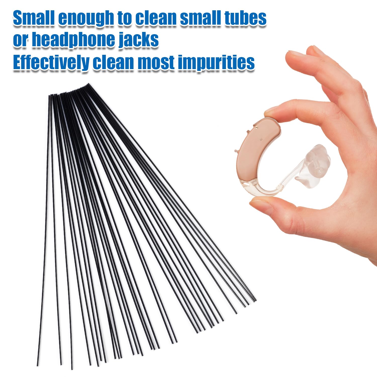 30pcs Hearing Aid Pipe Cleaners - Professional Hearing Amplifier Cleaning Needle Kit with Earbud Tube Cleaning Wires | Essential Hearing Aid Accessories for Daily Maintenance & Hygiene | Perfect for Travel, Home & Office Use