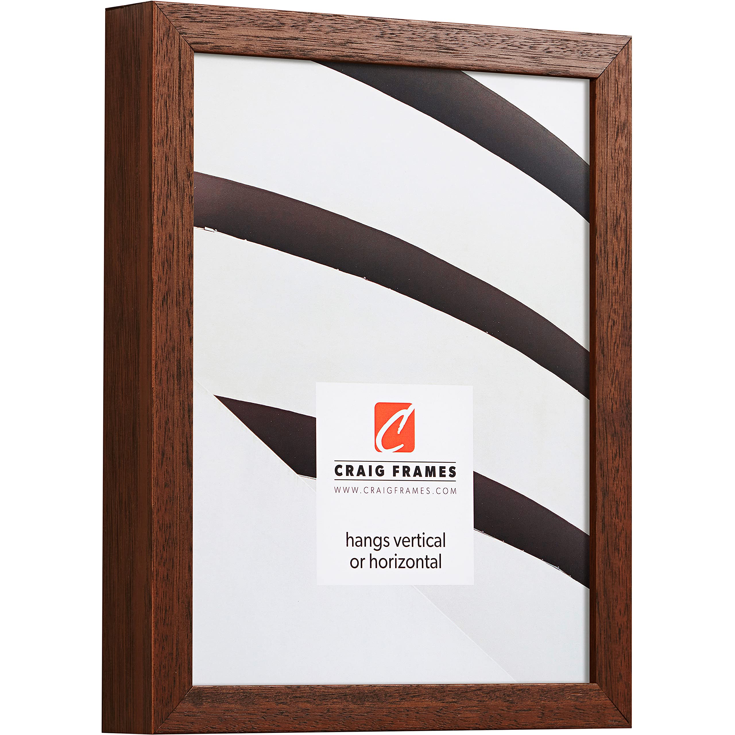 Craig Frames Farmhouse Style 10x13 Inch Tall Picture Frame Set of 4 - Walnut Brown Wooden Photo Frames for Wall Decor, Living Room, Bedroom & Office Display