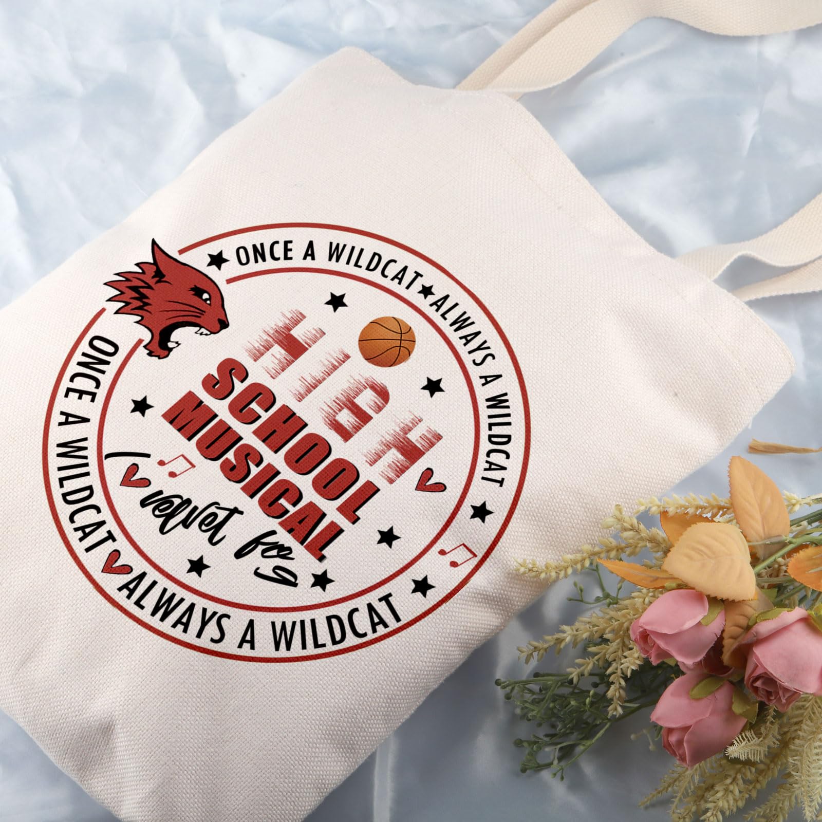 UJIMS High School Musical Inspired Tote Bag - East High Wildcats Theatrical Merchandise for Theatre Fans & Gift Ideas | Perfect for School, Concerts, and Disney Themed Events