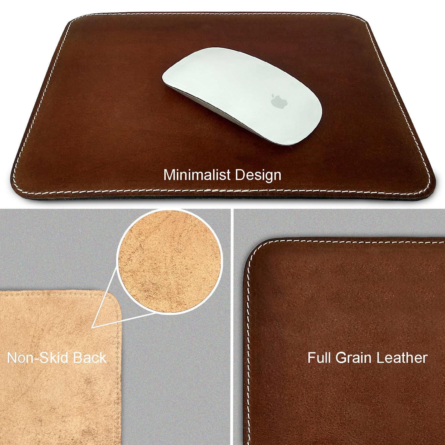 Premium Handmade Leather Mouse Pad for Laptop, PC & Gaming - Rustic Town Executive Desk Mat for Office & Home Workspace - Perfect for Apple Mac, Windows Computers & Gaming Setups