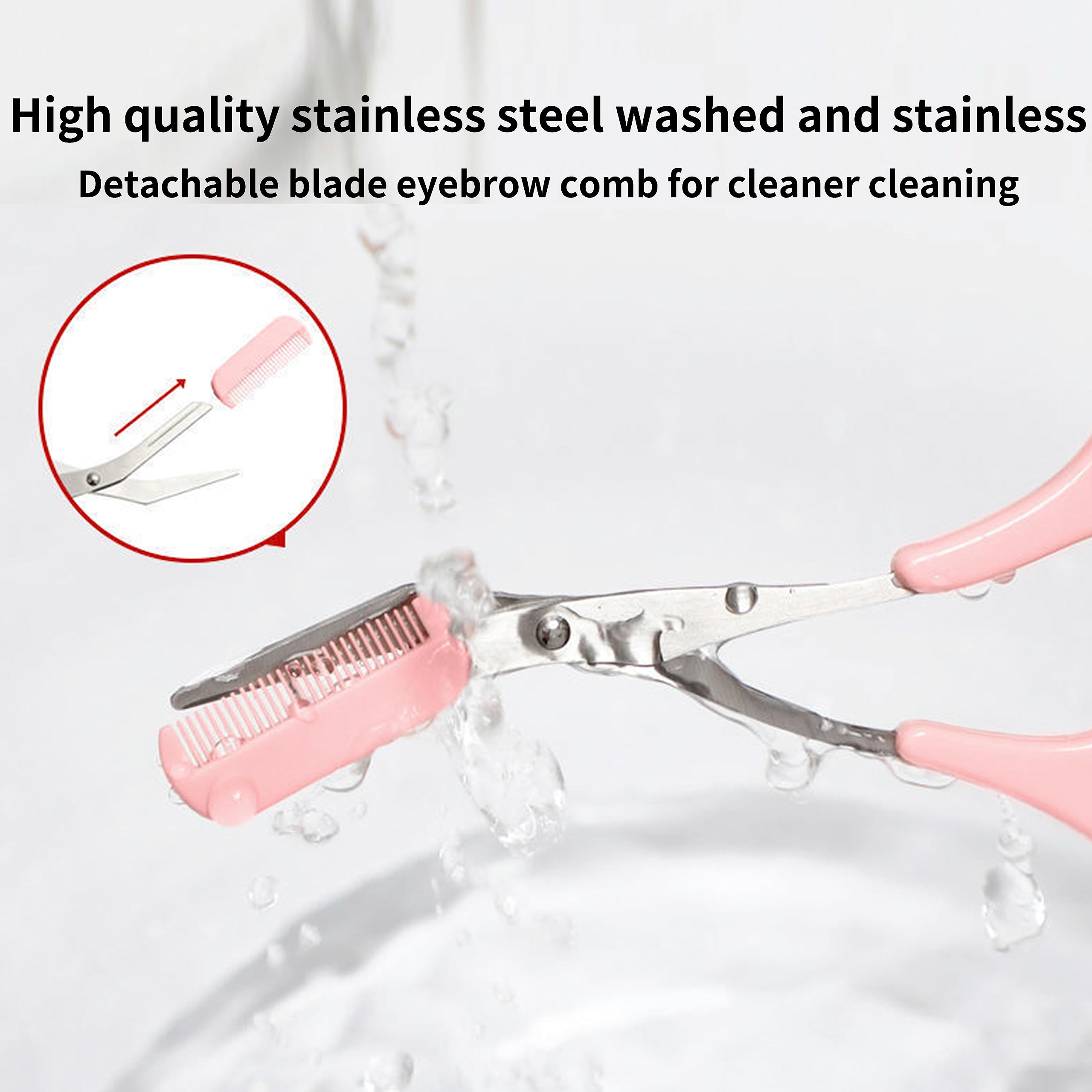 6PCS Stainless Steel Eyebrow Trimmer Set for Women & Men - Professional Eyebrow Scissors with Comb, Facial Hair Razor & Brow Shaping Tools | Perfect for Eyebrow Grooming, Facial Hair Removal & Makeup Routine