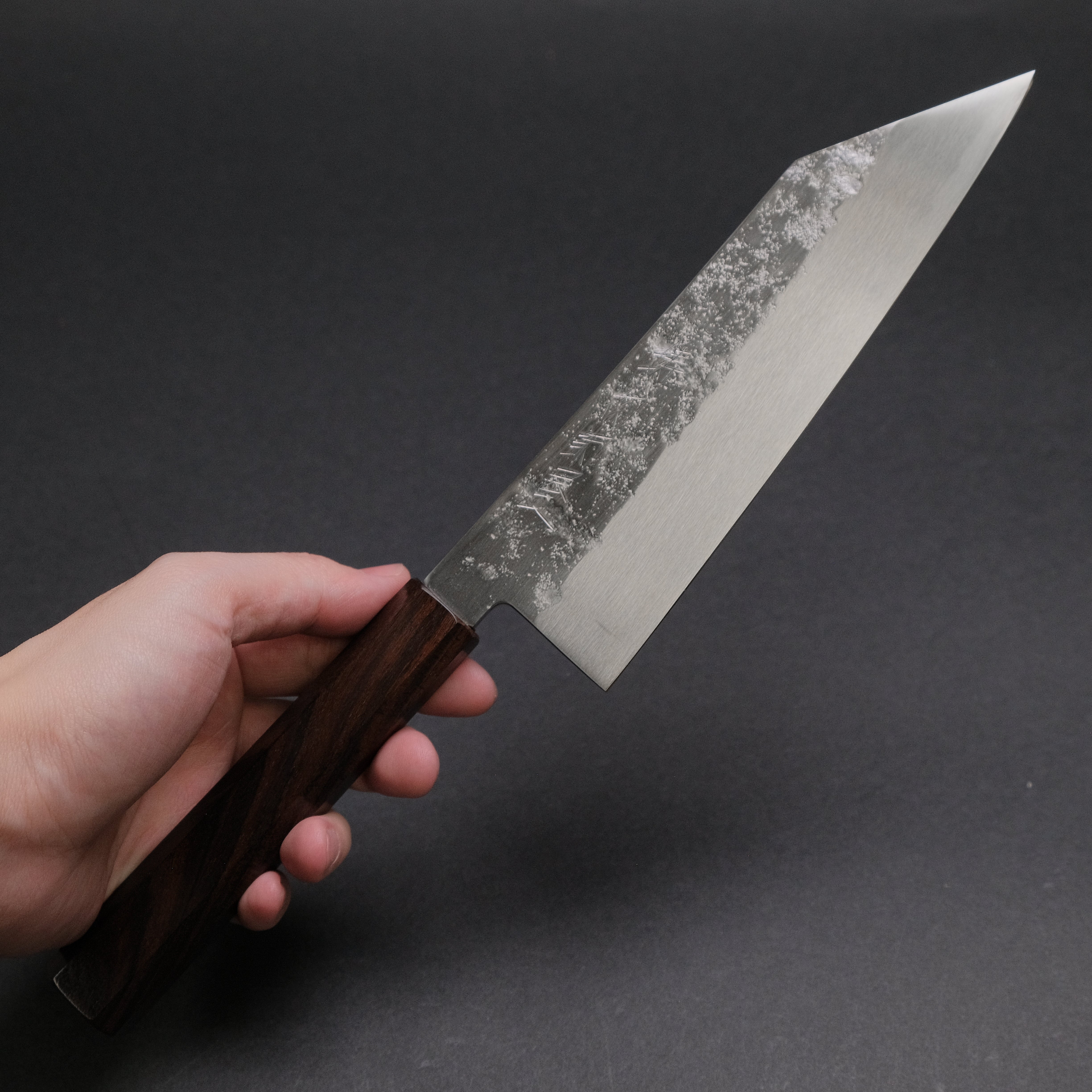 Hitohira Imojiya TH Silver #3 Nashiji Bunka 180mm Japanese Chef Knife with Ebony Handle - Perfect for Sushi, Vegetables & Precision Cutting