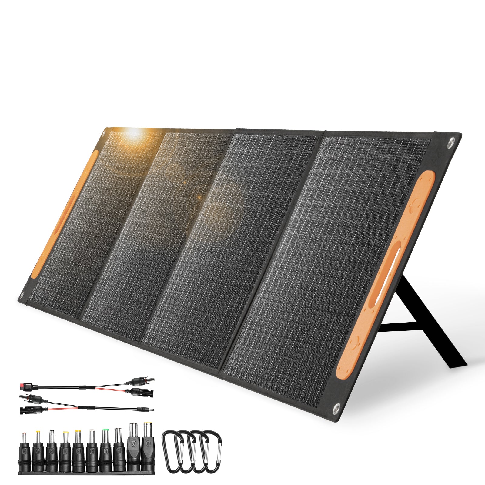 Raddy SP200 200W Foldable Solar Panel - IP67 Waterproof, USB/QC/MC4 Output, Adjustable Stand - Perfect for Camping, RV Trips & Emergency Power Supply