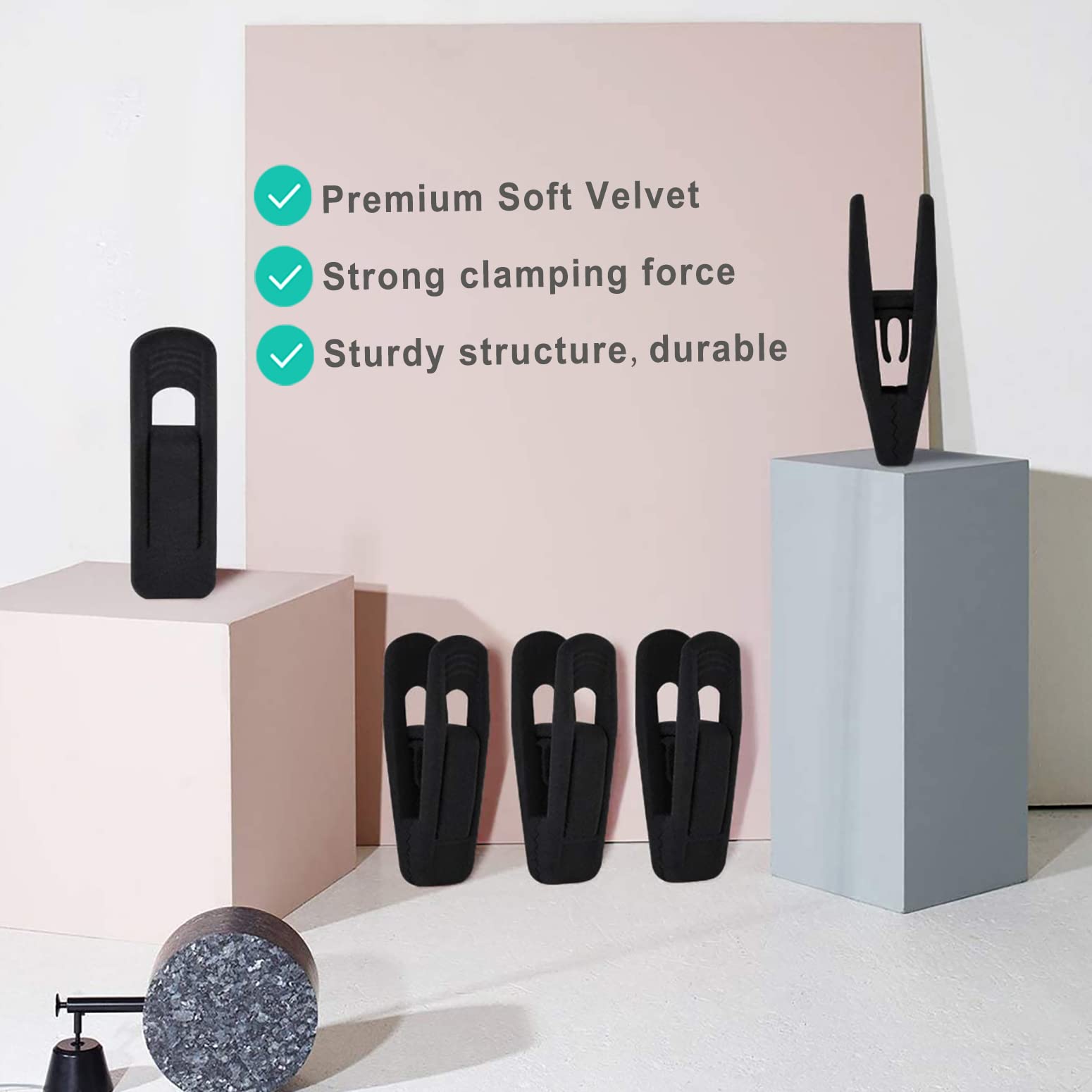 20 Pack Black Velvet Hangers with Non-Slip Clips - Strong Finger Clips for Pants & Thin Velvet Hangers - Perfect for Closet Organization & Space Saving Wardrobe Storage