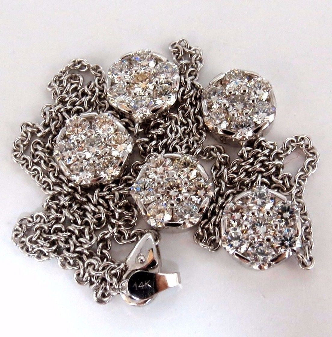 6.50ct Natural Diamond Cluster Pendant Necklace - 14K Yellow Gold Floral Design, 18 Inch Chain - Perfect for Weddings, Anniversaries & Special Occasions