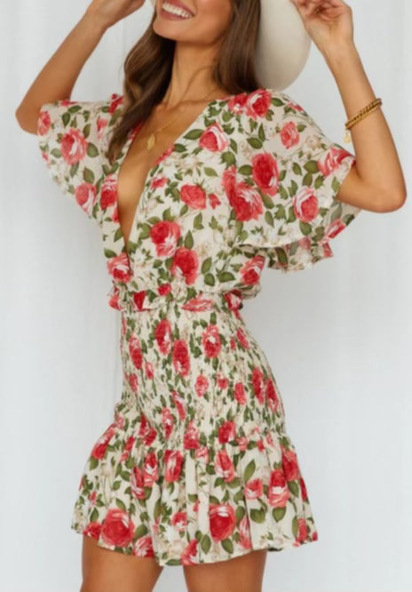 Field of Flowers Dress - Floral Print Summer Dress for Women | Perfect for Beach, Garden Parties & Outdoor Events