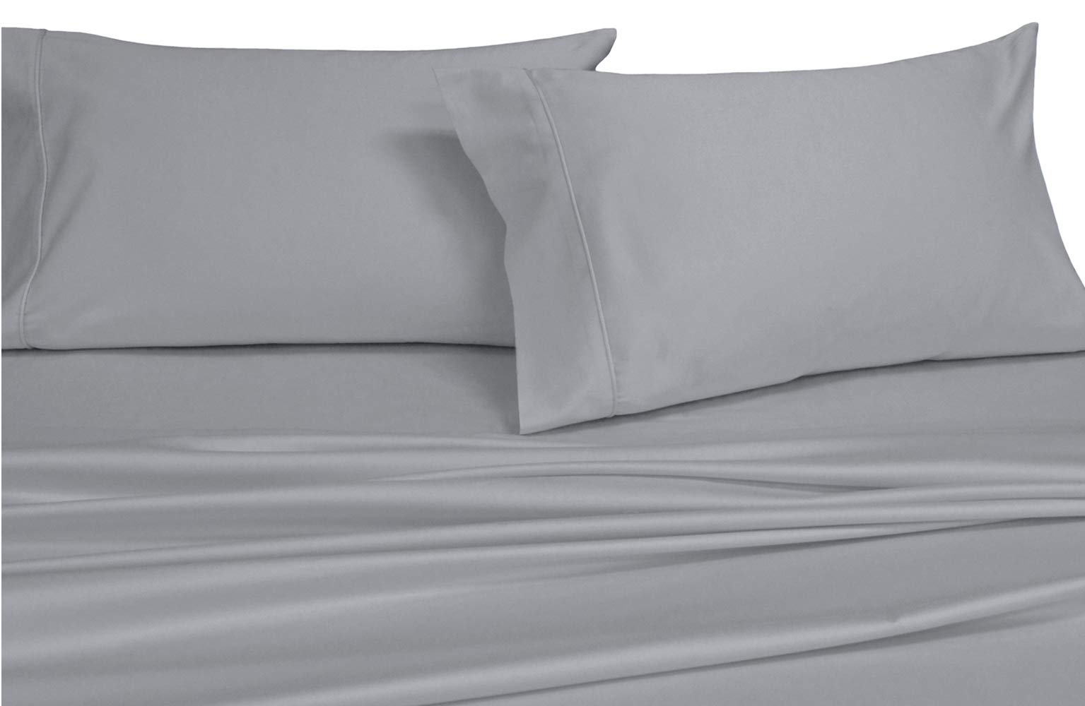 Royal Tradition 600-Thread-Count 100% Cotton Pillowcase Set of 2 (Standard/Queen Size) - Soft Luxury Bedding for Hotel-Style Comfort in Gray - Perfect for Master Bedrooms, Guest Rooms & Airbnb Listings