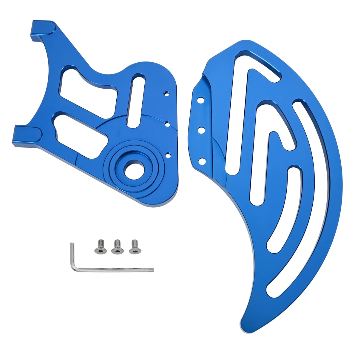 CTDOESO CNC Billet Rear Brake Disc Guard & Caliper Cover - Compatible with Sur-Ron MX/X Bike & Segway X260 - High-Quality Rear Sprocket Protective Cover & Rotor Adapter (Blue) - Perfect for Off-Road Riding, Mountain Biking & Electric Bike Protection